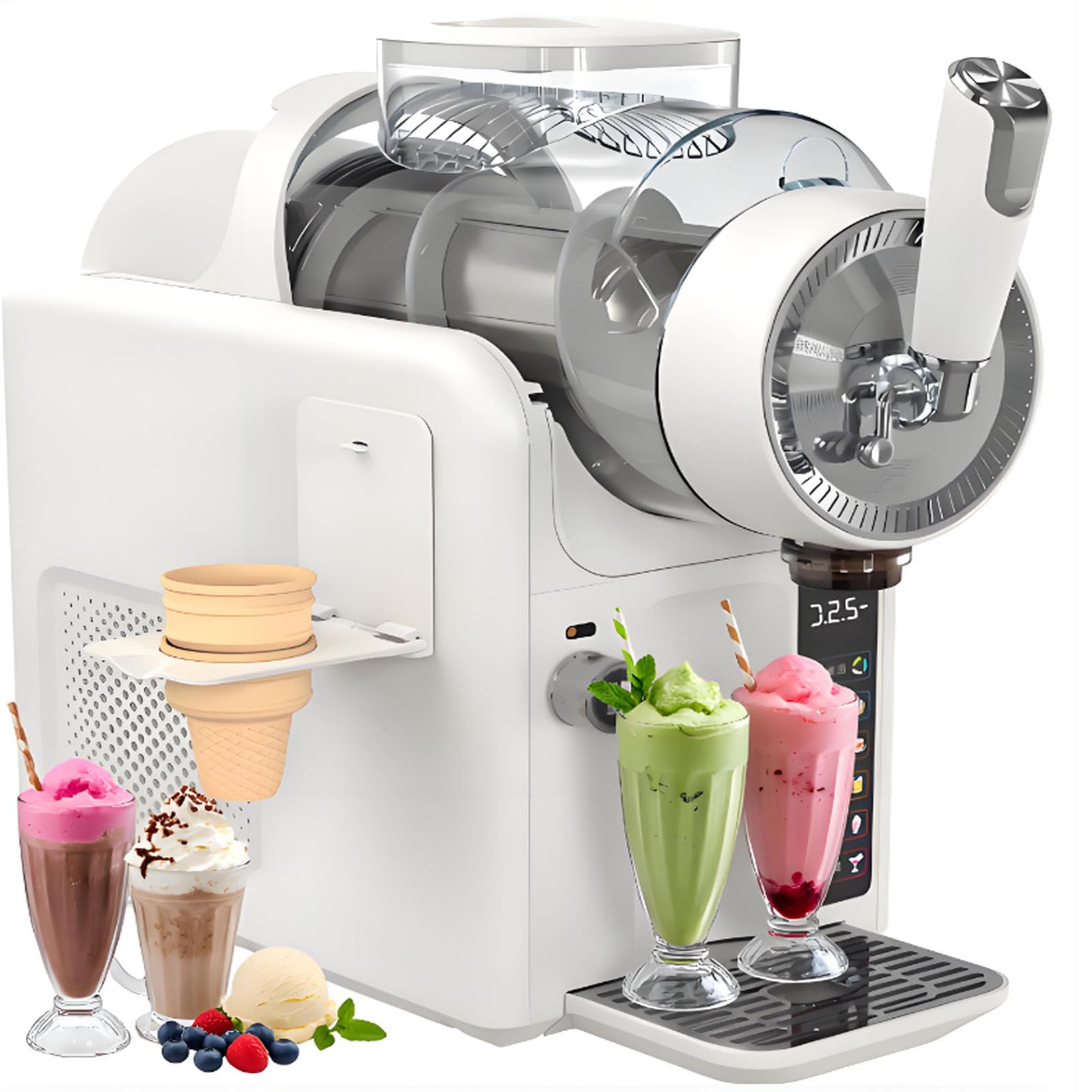 smafoseedding Soft Serve Ice Cream & Slushy Machine,Commercial Slushy Maker,185w Slushie Machine,No Ice Needed,Quiet Automatic Clean,5 Presets,2l Capacity,For Margaritas,Milkshake,Frappés,More Black