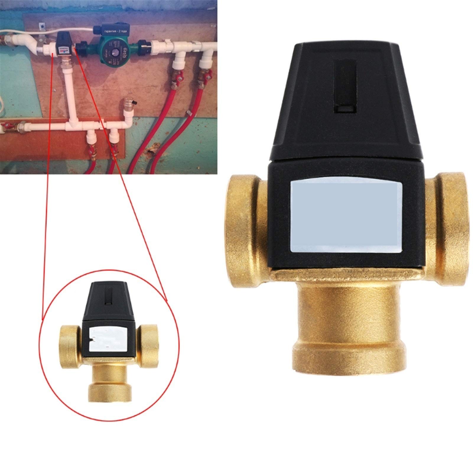 Válvula mezcladora, válvula mezcladora termostática, válvula de calentador de agua solar, válvula mezcladora termostática de 3 vías, rosca macho de 3 vías, válvula mezcladora termostática, accesorios