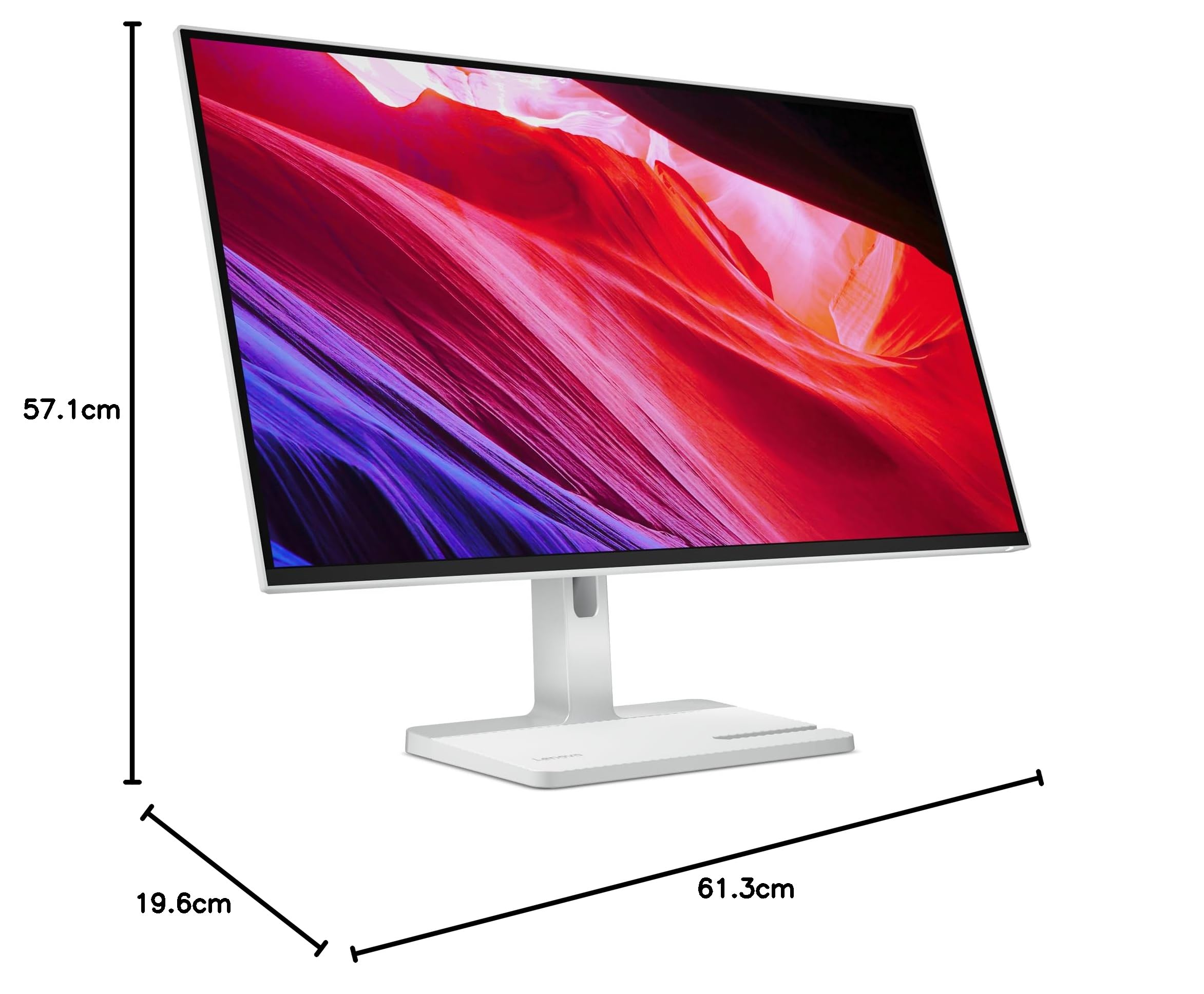 Lenovo L27h-4A - Monitor QHD 27" (IPS, 4 Lados Ultrafinos, HDMI - DP - USB-C, 16:9, Tasa de Refresco 100 Hz, Tiempo Respuesta 1ms, Montaje VESA 100 mm, Ajuste Inclinación/Altura/Pivote/Giro) - Gris