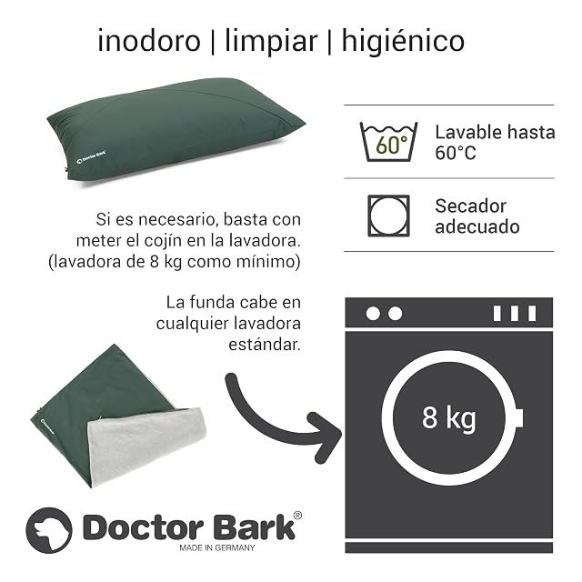 Foto 7 de 8 de Doctor Bark GreenLabel - Cojín para perros grandes, lavable, suave, fácil de limpiar, color verde