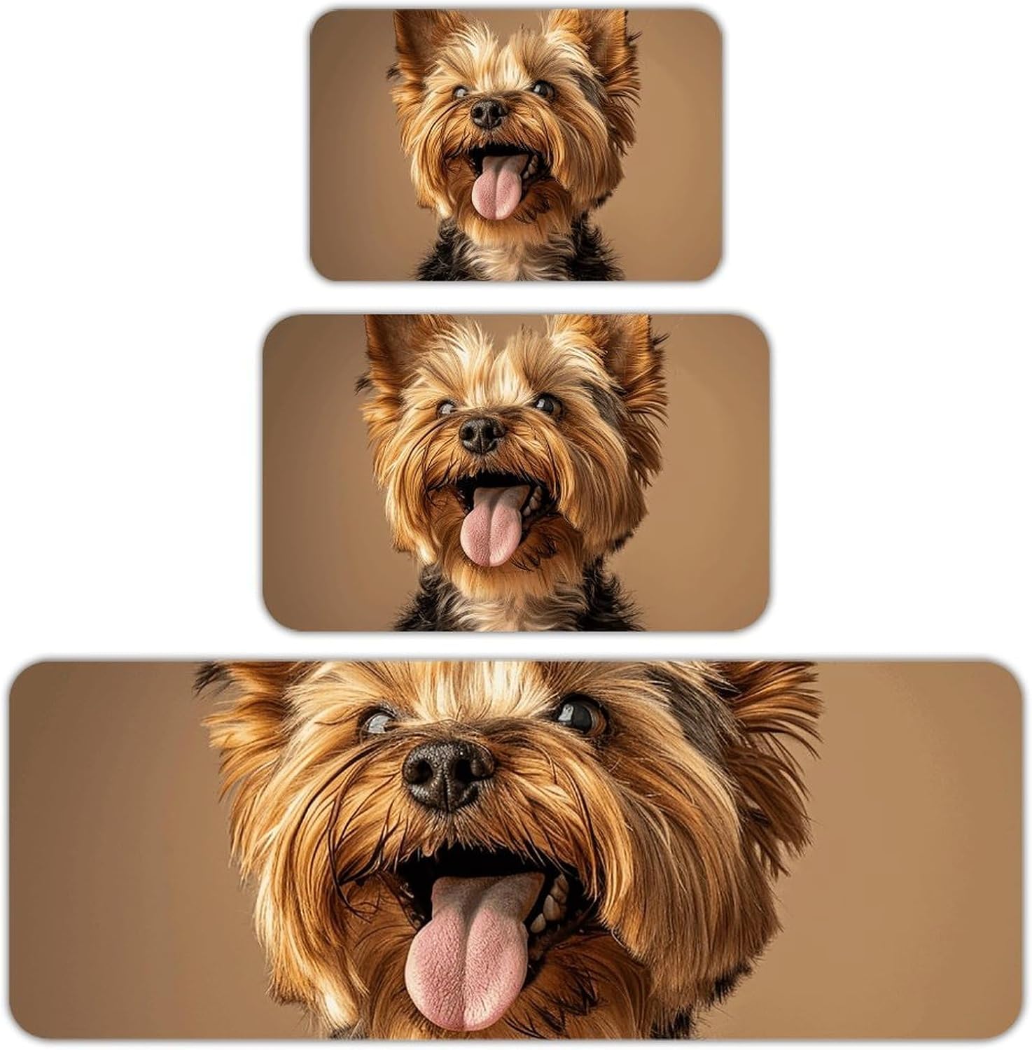 Sticking Out Tongue Kitchen Mats for Floor 3 Pcs Kitchen Rugs