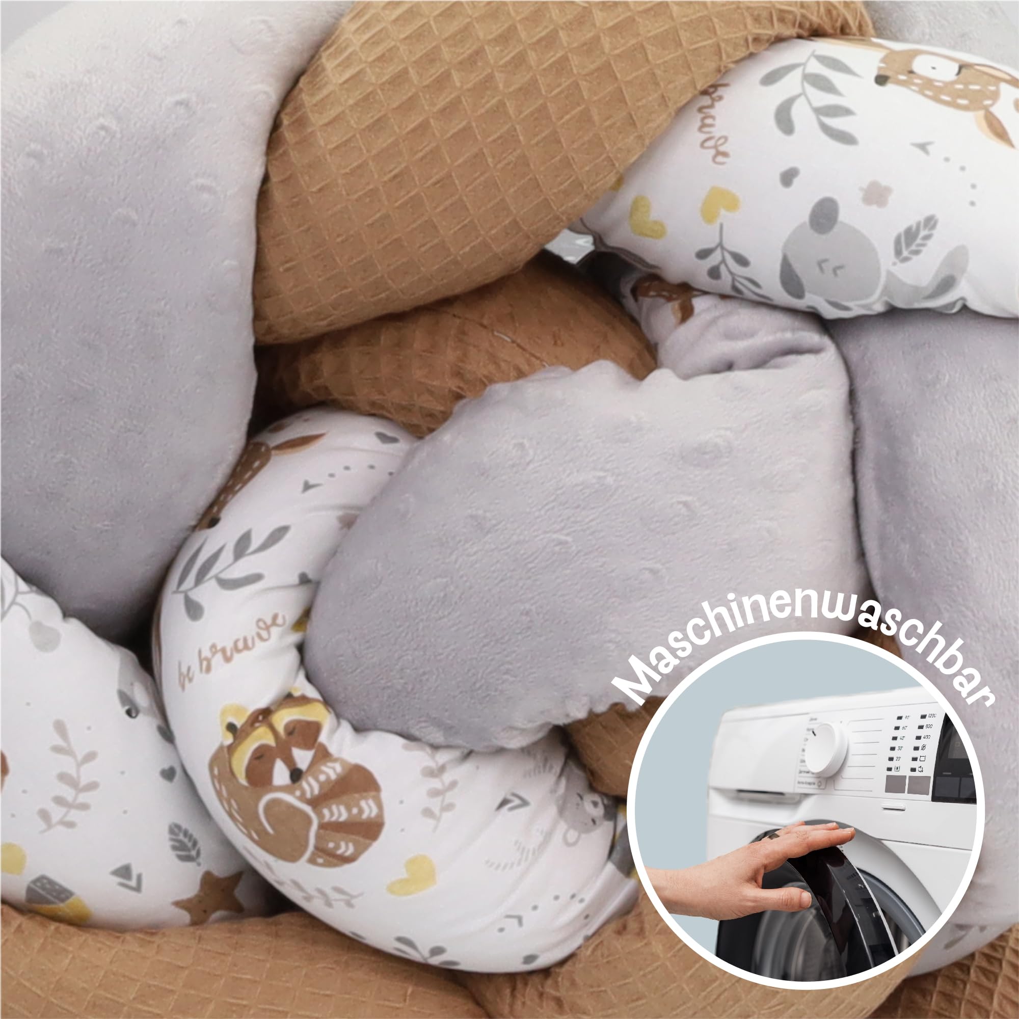 Cuscino Decorativo Intrecciato Per Bambini - 300 Cm, Morbido E Moderno - Foto 8