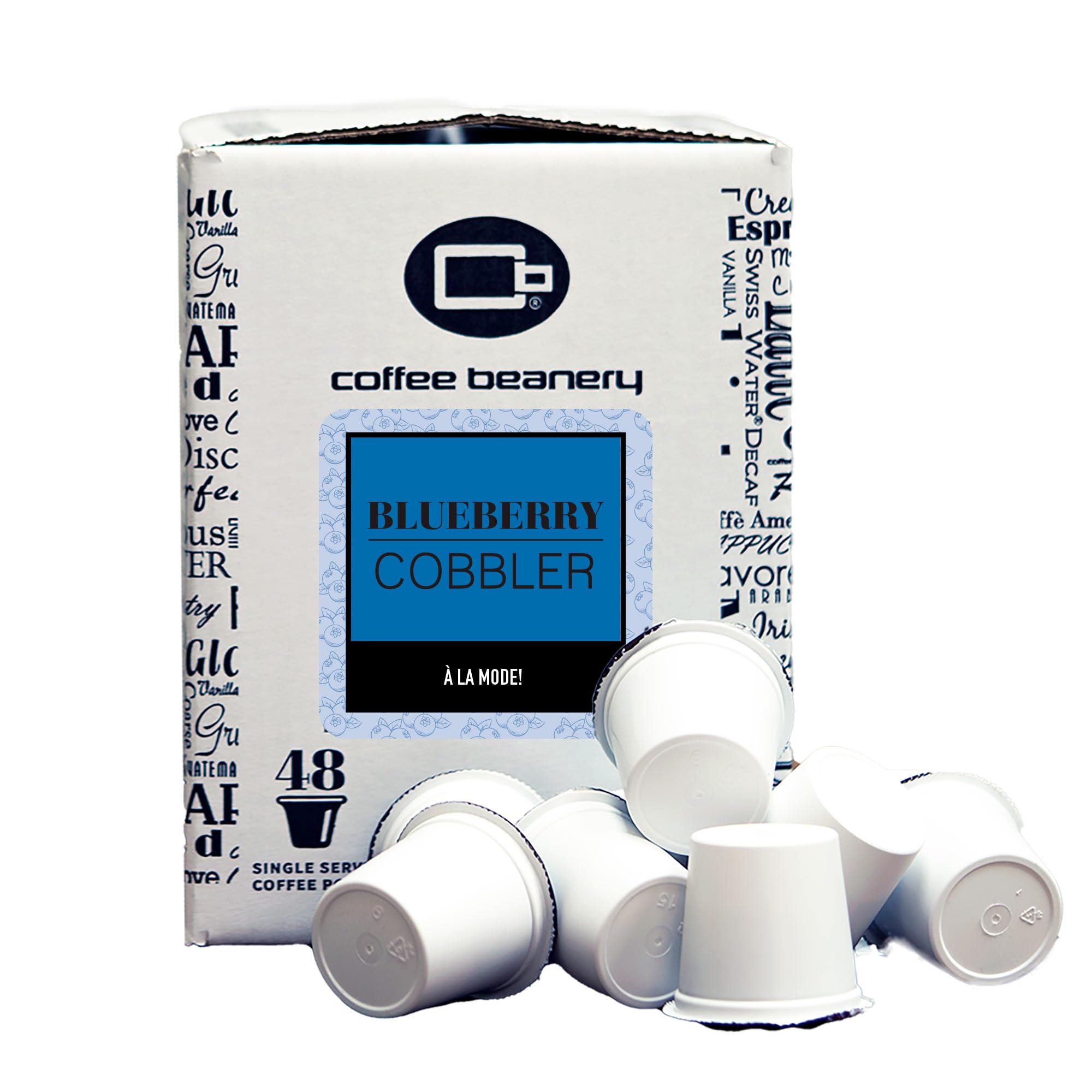 Blueberry Cobbler Coffee Pods by Coffee Beanery | 48ct Bulk Medium Roast Arbica Coffee