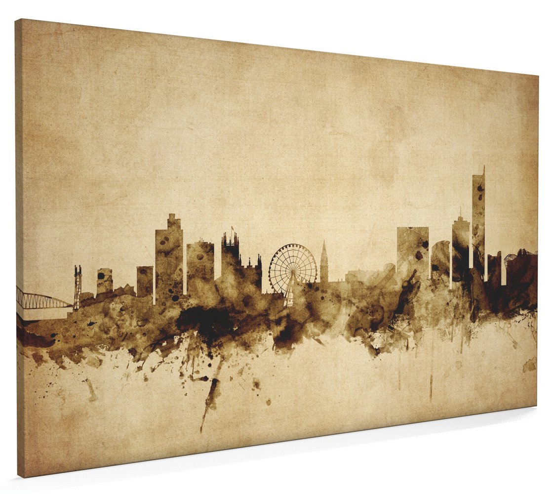 Manchester England Skyline Canvas Art Print, 22x34 inch (A1) - 2092