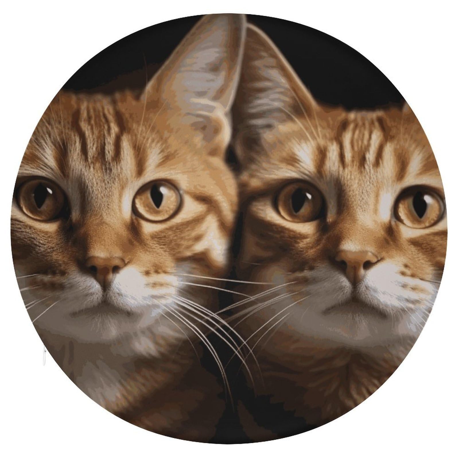 JTREHY Cats Cushion Soft Breathable Round Cushions Multi-Functional with Zipper Floor Pillows Cushion for Various Indoor Occasions Chair Pad