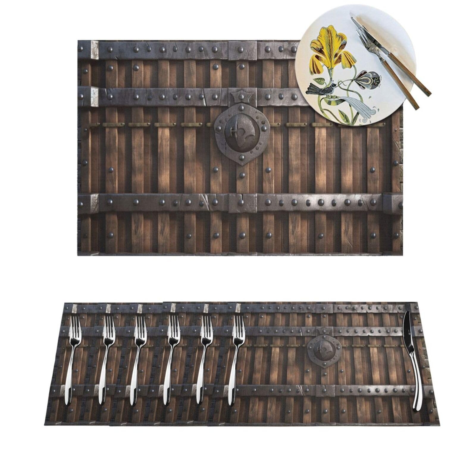 Sets de table en bois PVC lavable lot de 4 pour protéger la table des taches