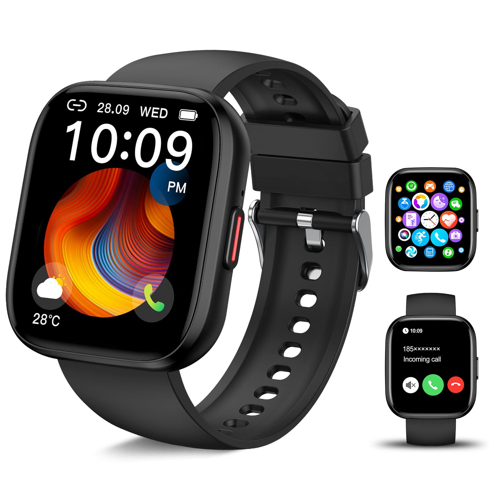 Reloj Inteligente Mujer Hombre, 1.85" Smartwatch Hombre con Llamada Bluetooth, Español Relojes Inteligentes Mujer con Pulsómetro/SpO2/Monitor de Sueño,100+ Modos Deportes, IP68 Impermeable