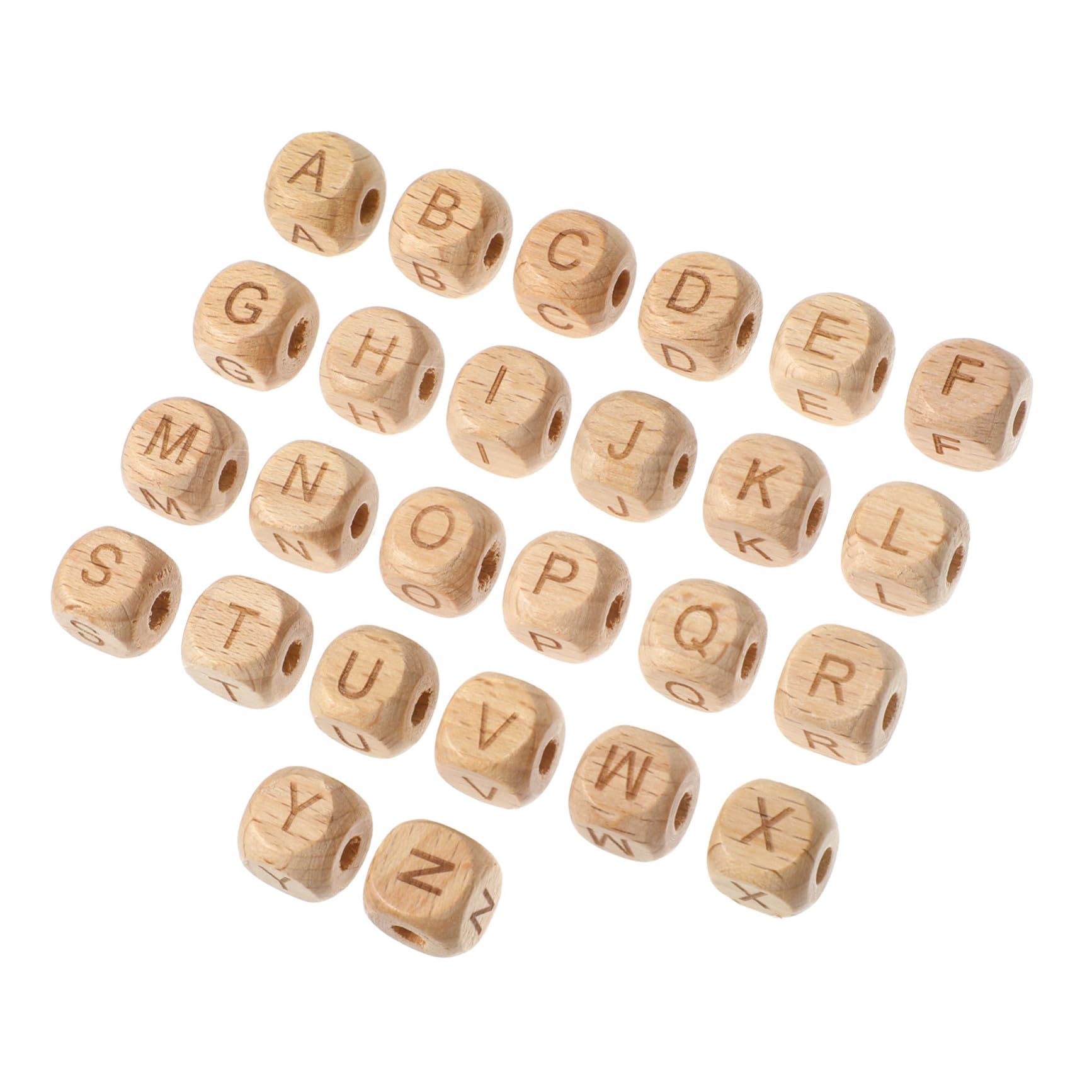 260pezzi Perline di Legno Lettere Singole per Fai da Te Artigianato Braccialetti e Collane Faggio Naturale