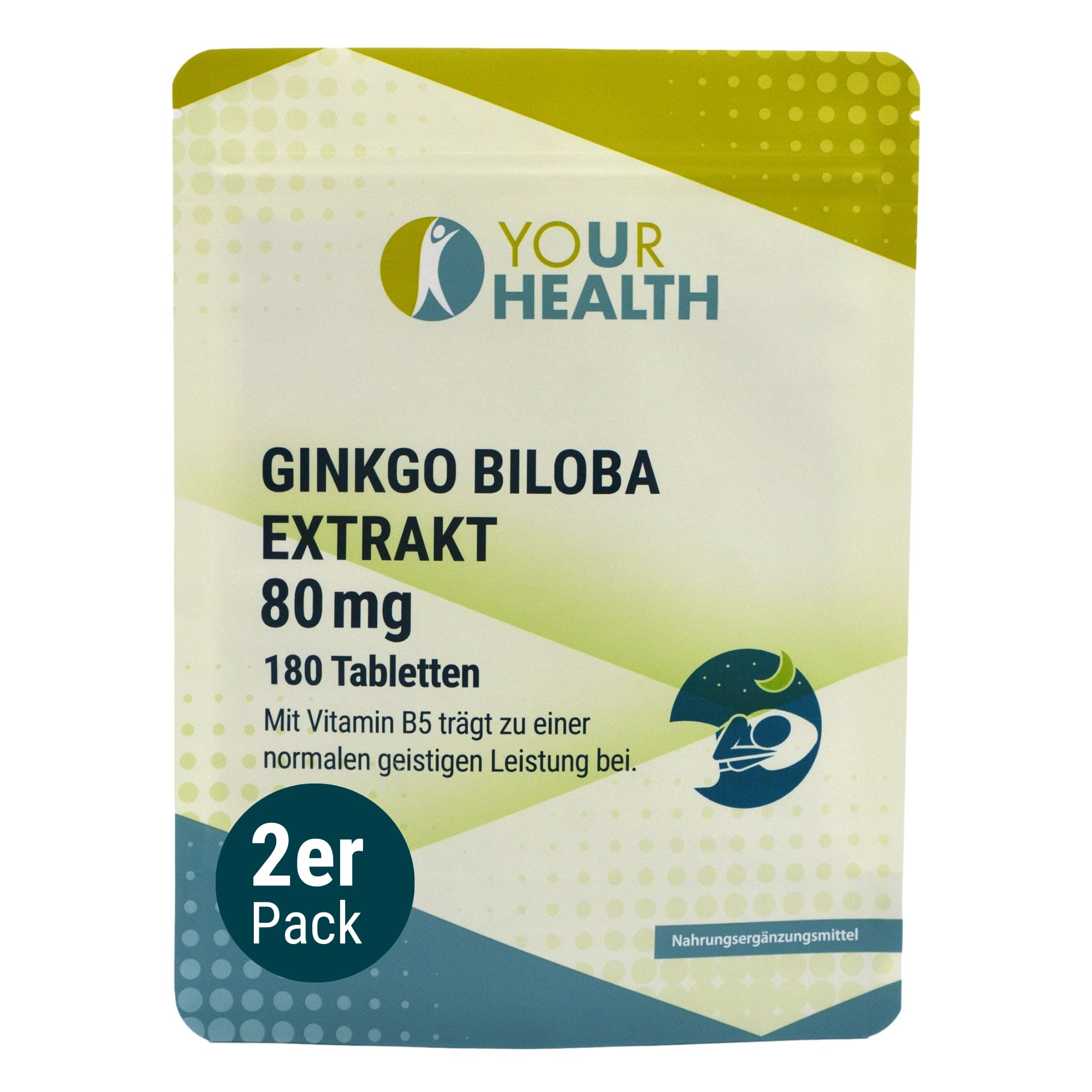 GINKGO BILOBA EXTRAKT (EP10.0) 80 mg mit Viatmin B5-360 Kapseln (2er Pack)