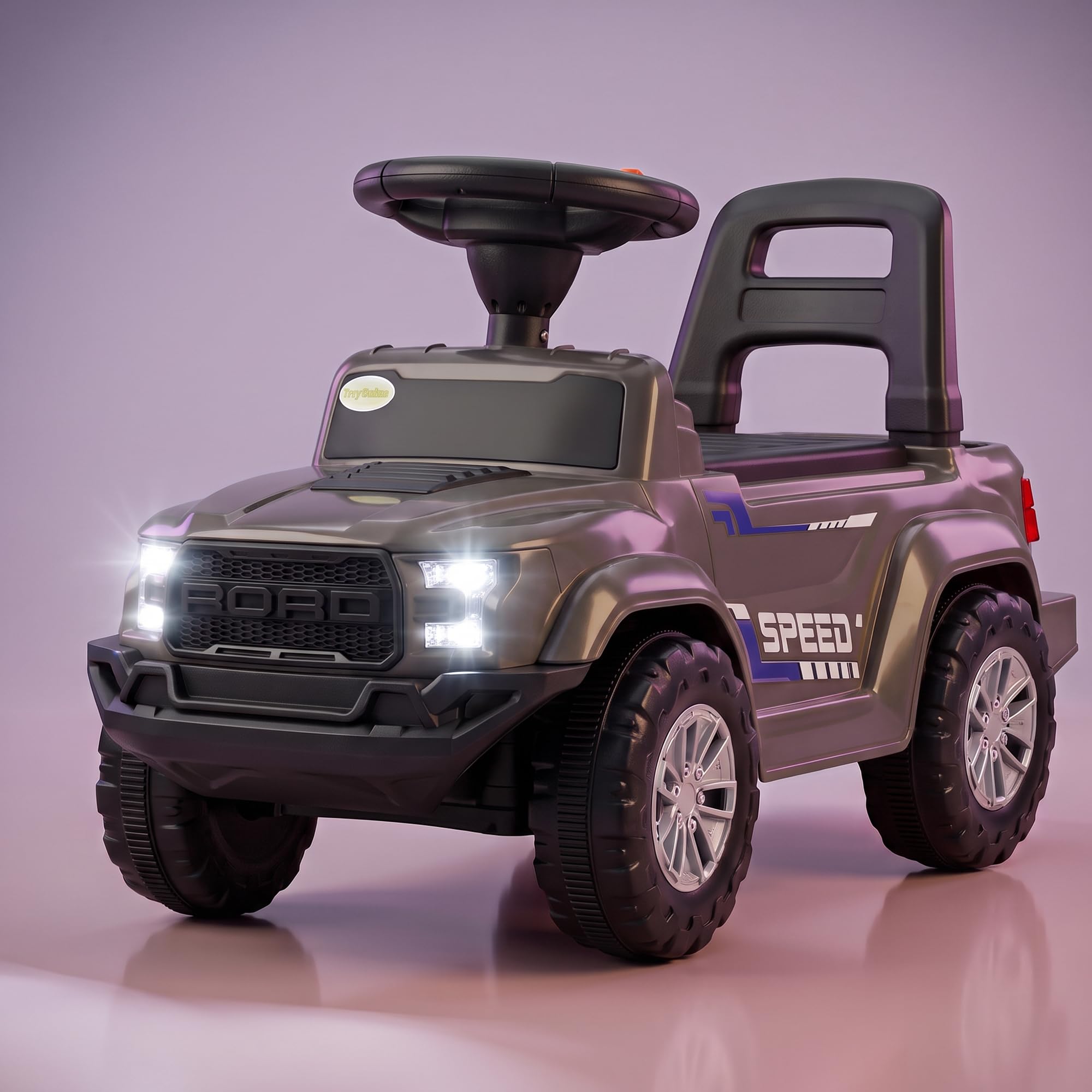 Baybee Roady Ride on Baby Car for Kids | Portable Push Ride on Jeep with LED Light & Music | Baby Rideons Toy Cars with Backrest & Storage Basket | Kids Car to Drive 1-3 Years Boys Girls (Grey)-image-39