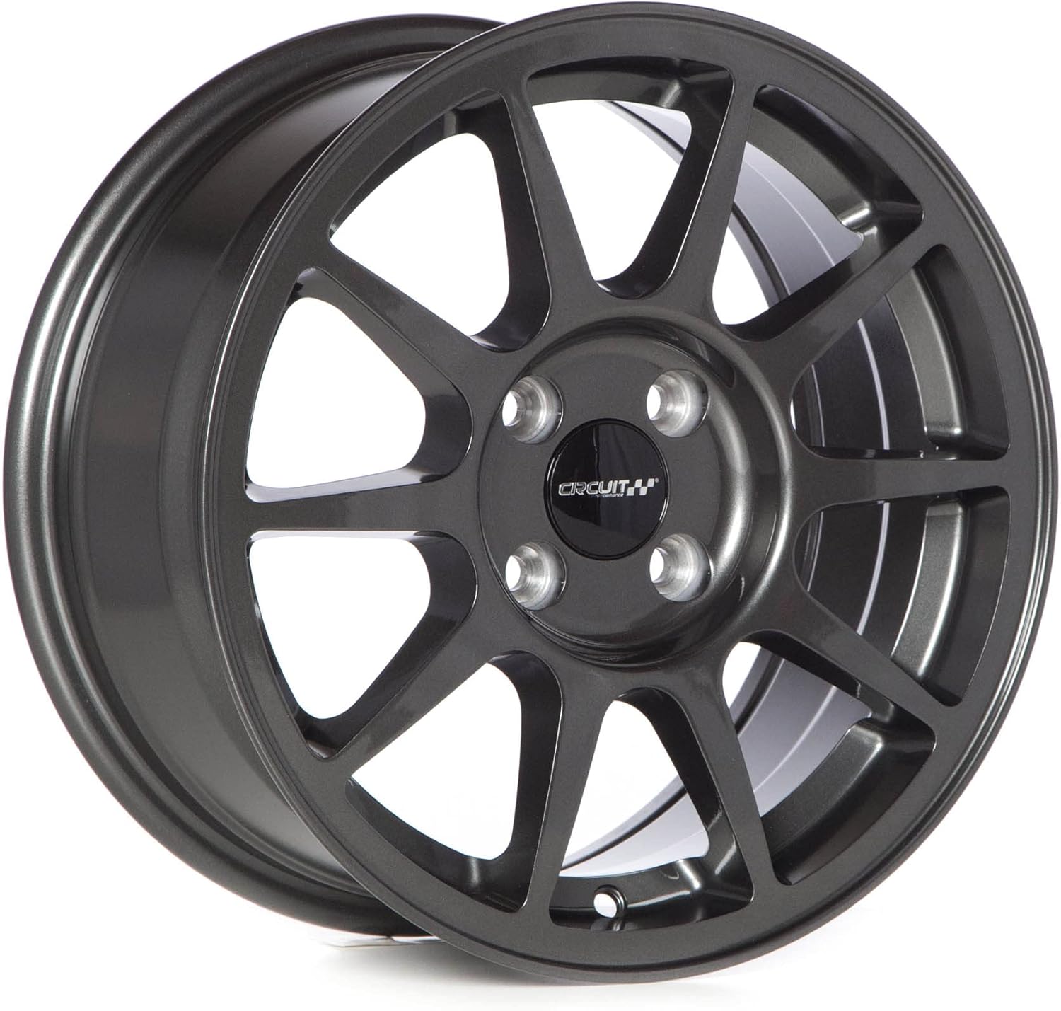 Circuit Performance CP23 15x7 Gloss Gun Metal 4x100 +35mm Offset Wheels JDM Type R Style Rims compatible with Honda Civic, Acura Integra, Mazda Miata