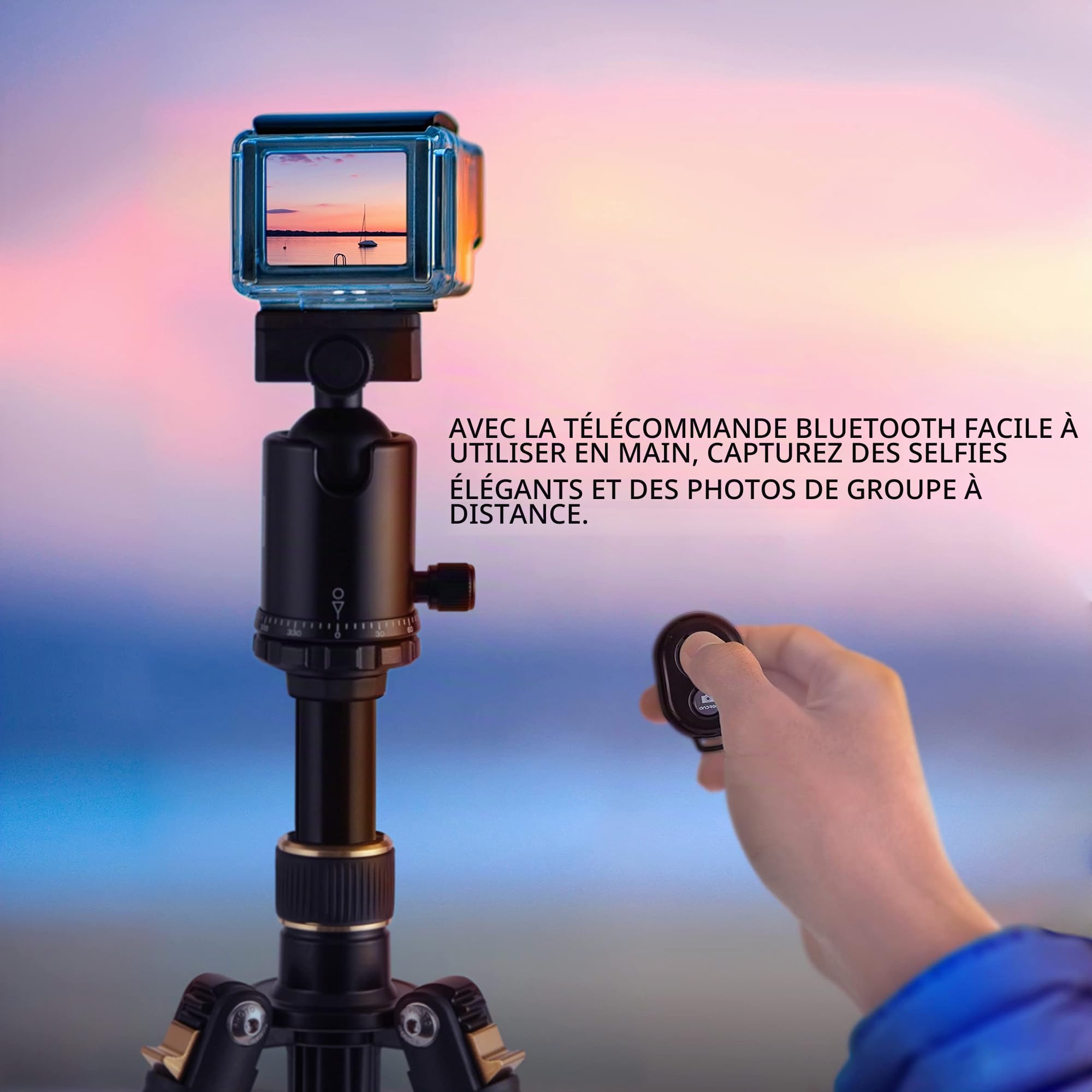 KODAK Trépied et Monopode Photo Gear 63" avec rotule 360° | Support d'appareil Photo Professionnel 2-en-1 Haut de Gamme en Aluminium avec télécommande Bluetooth et Adaptateur pour Smartphone