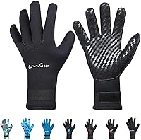 OMGear 3mm Neoprene Diving Gloves - Flexible Thermal Wetsuit Gloves with Anti-Slip Grip & Adjustable Strap for Scuba, Snorkeling, Surfing