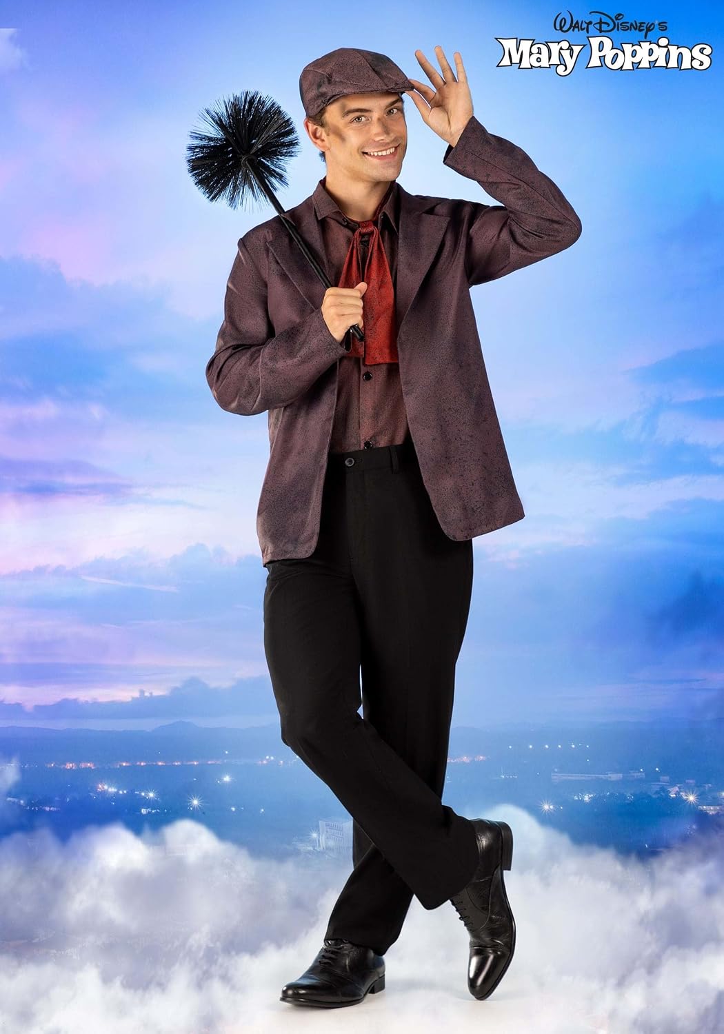 Mens Mary Poppins Bert Halloween Costume | Adult Disney Chimney Sweep Complete Outfit for Cosplay and Dress-Up