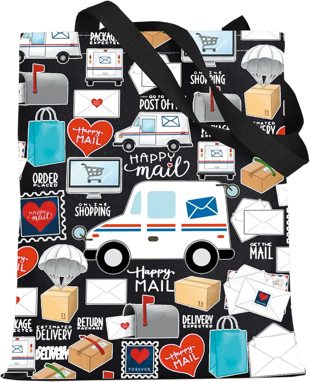 WZMPA Mail Carrier Tote Bag Postal Worker Gift Deliveryman Reusable Grocery Bag Courier Merchandise