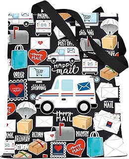 WZMPA Mail Carrier Tote Bag Postal Worker Gift Deliveryman Reusable Grocery Bag Courier Merchandise