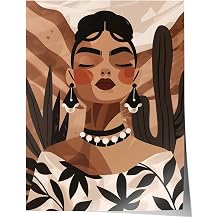Zestia Premium Poster Etnik K yafetli Kad n Fig r  Modern  ll strasyon Salon Dekoru, 15 x 21