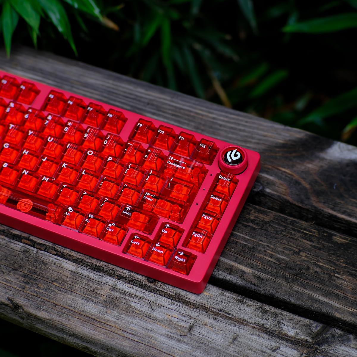 Set di 114 copritasti trasparenti in PC, profilo Cherry, compatibile con tastiere meccaniche con Switch Cherry MX, colore rosso trasparente