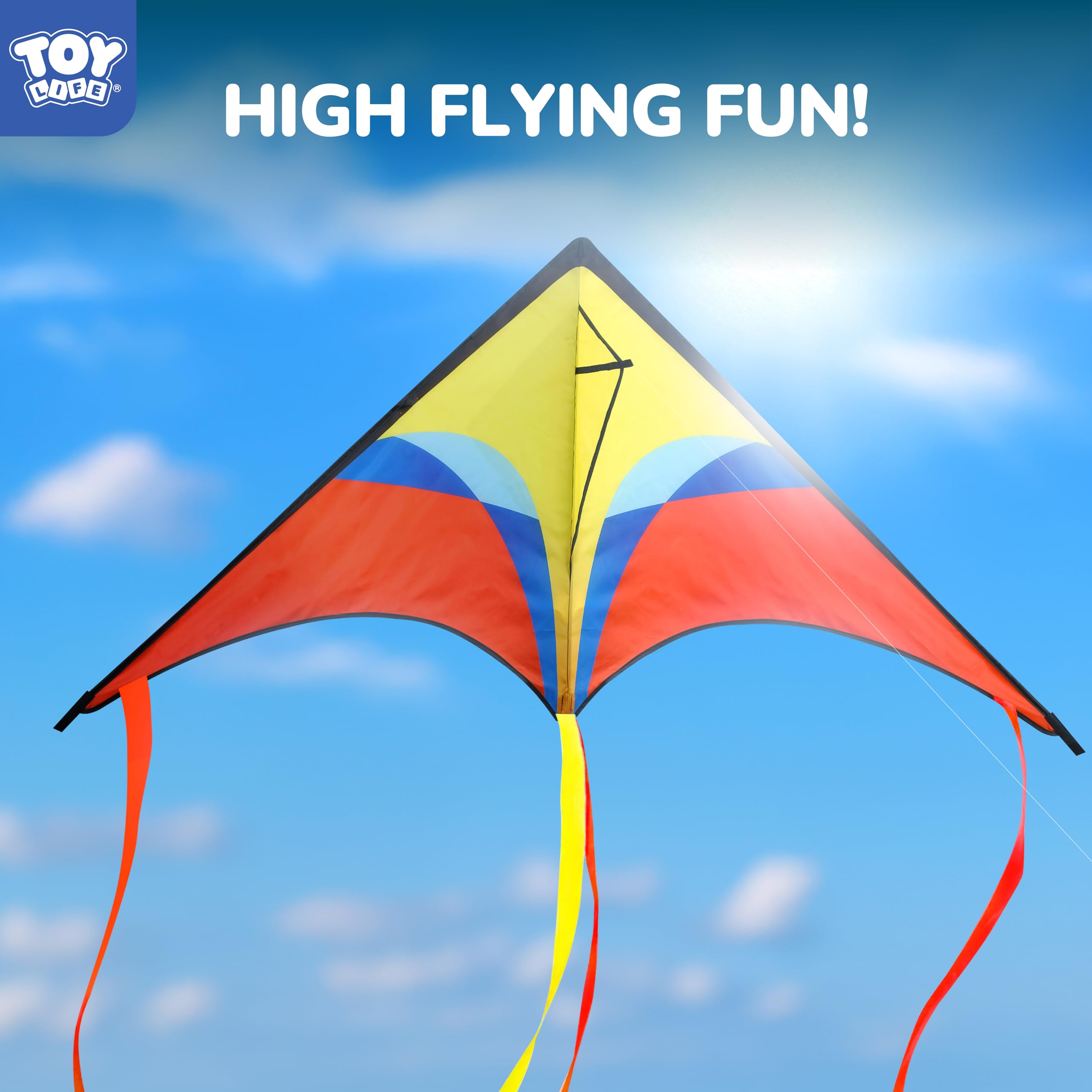TOY Life Red Delta Kites for Kids & Adults – Easy to Fly Large Kites for Outdoor Beach & Park Fun – Durable, Lightweight & High-Flying Kites for Kids Ages 4-8