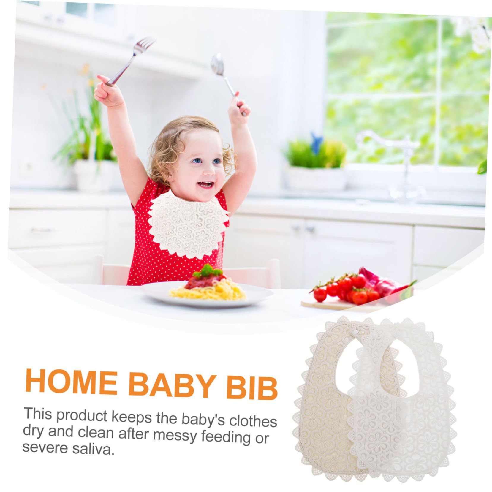 Toyvian 4pezzi Bavaglini Pizzo Per Bavaglini Cotone Regolabili Per Pasti Drool