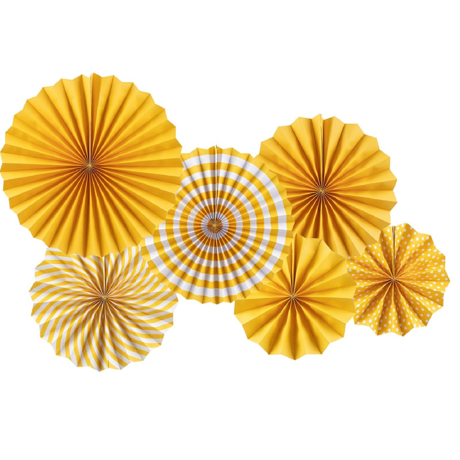 SUNBEAUTY Abanicos de papel para la celebración de fiestas y cumpleaños de bodas Amarillo