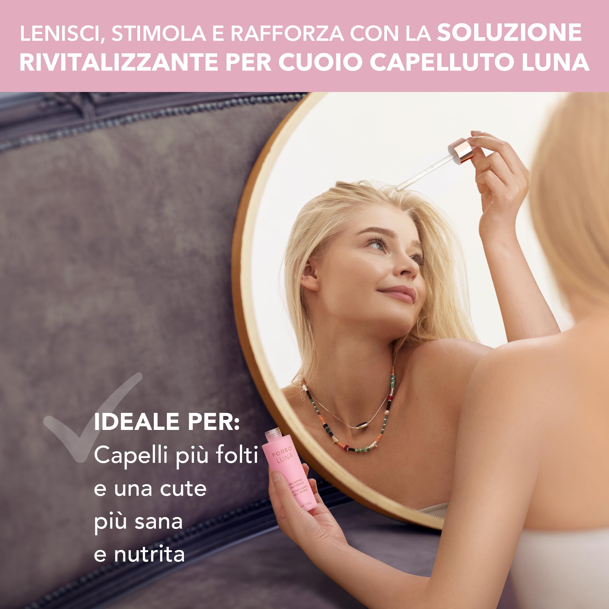 FOREO LUNA - Siero doppio peptide per la crescita dei capelli e trattamento del cuoio capelluto con complesso peptidico, Cica & Portulaca, siero per la crescita dei capelli, trattamento contro la