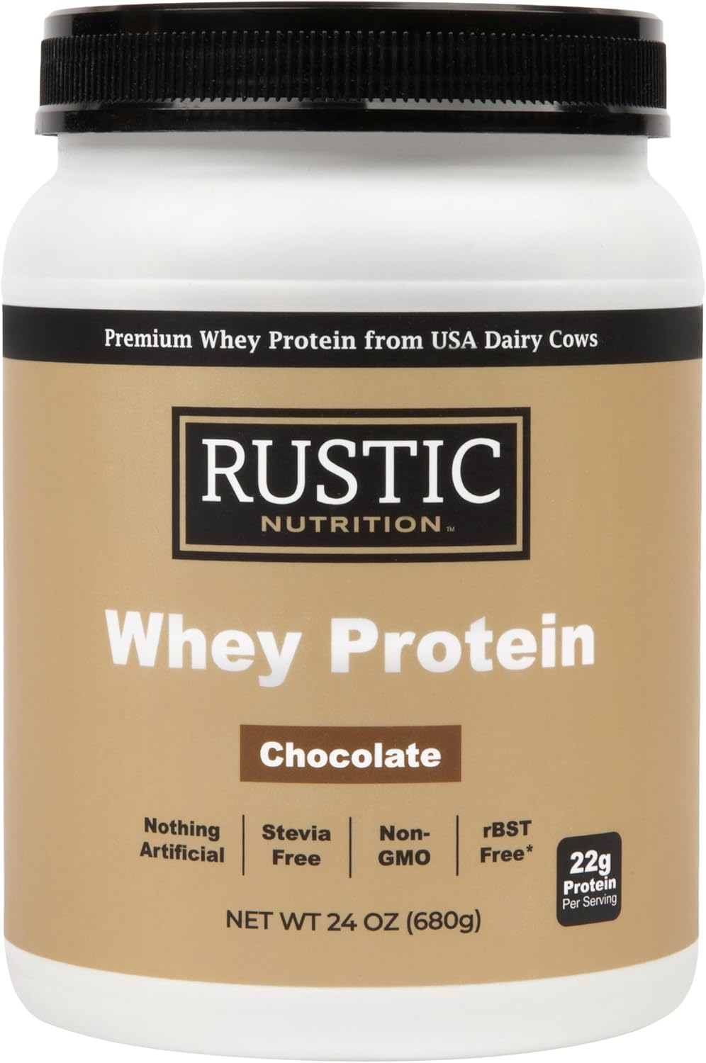 Premium Whey Protein Powder, Sweetened with Coconut Sugar, USA-Sourced, No RBST/RBGH, No Stevia or Sucralose, Instantized, Non-GMO, Soy & Gluten Free (Chocolate, 24 Oz)