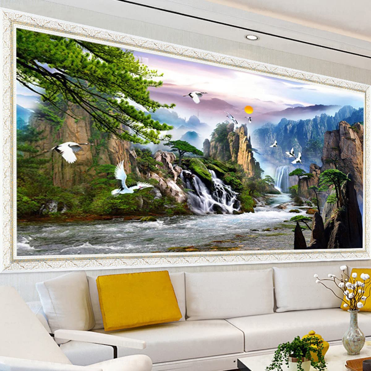 Instarry DIY 5D Diamond Painting Tableau Diamant Paysage Naturel Accessoires de Décoration Intérieure 120x60 cm
