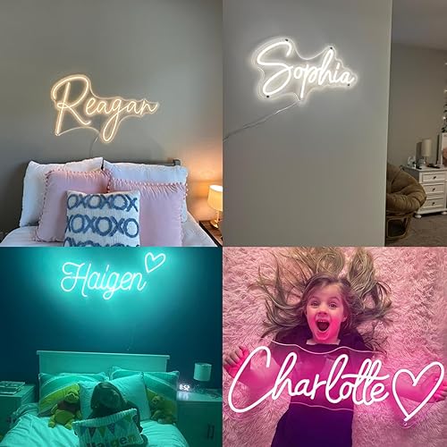 Letrero de neón personalizado para regalo de Navidad de 2026, letrero de neón personalizable con nombre y logotipo, para habitación de niños y