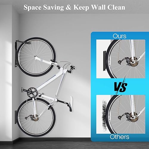 Miniatura 5 de Soporte de pared para bicicleta de garaje, ganchos para colgar bicicletas, sistema de almacenamiento vertical resistente para bicicletas de