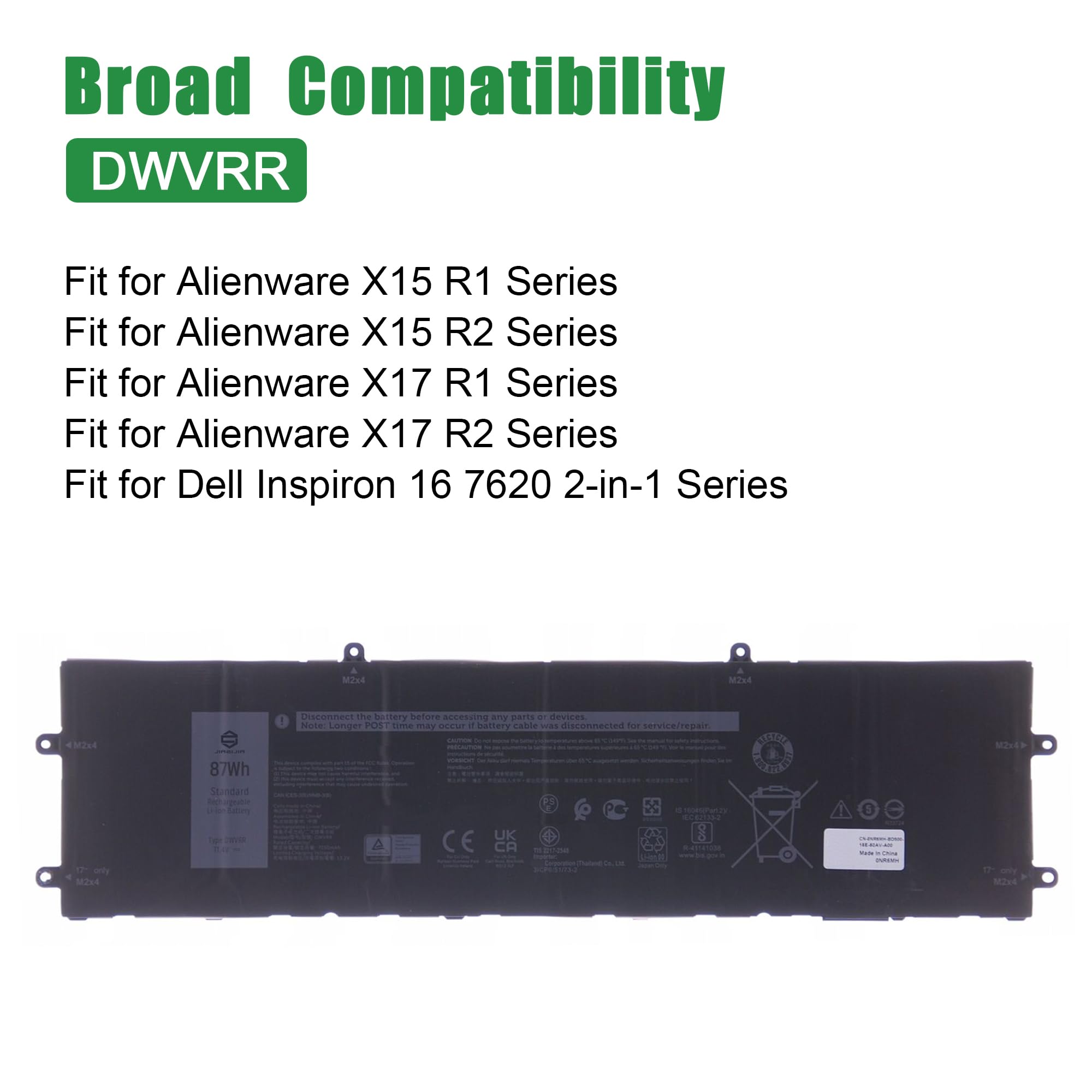 Amazon.com: JIAZIJIA DWVRR Laptop Battery Replacement for
