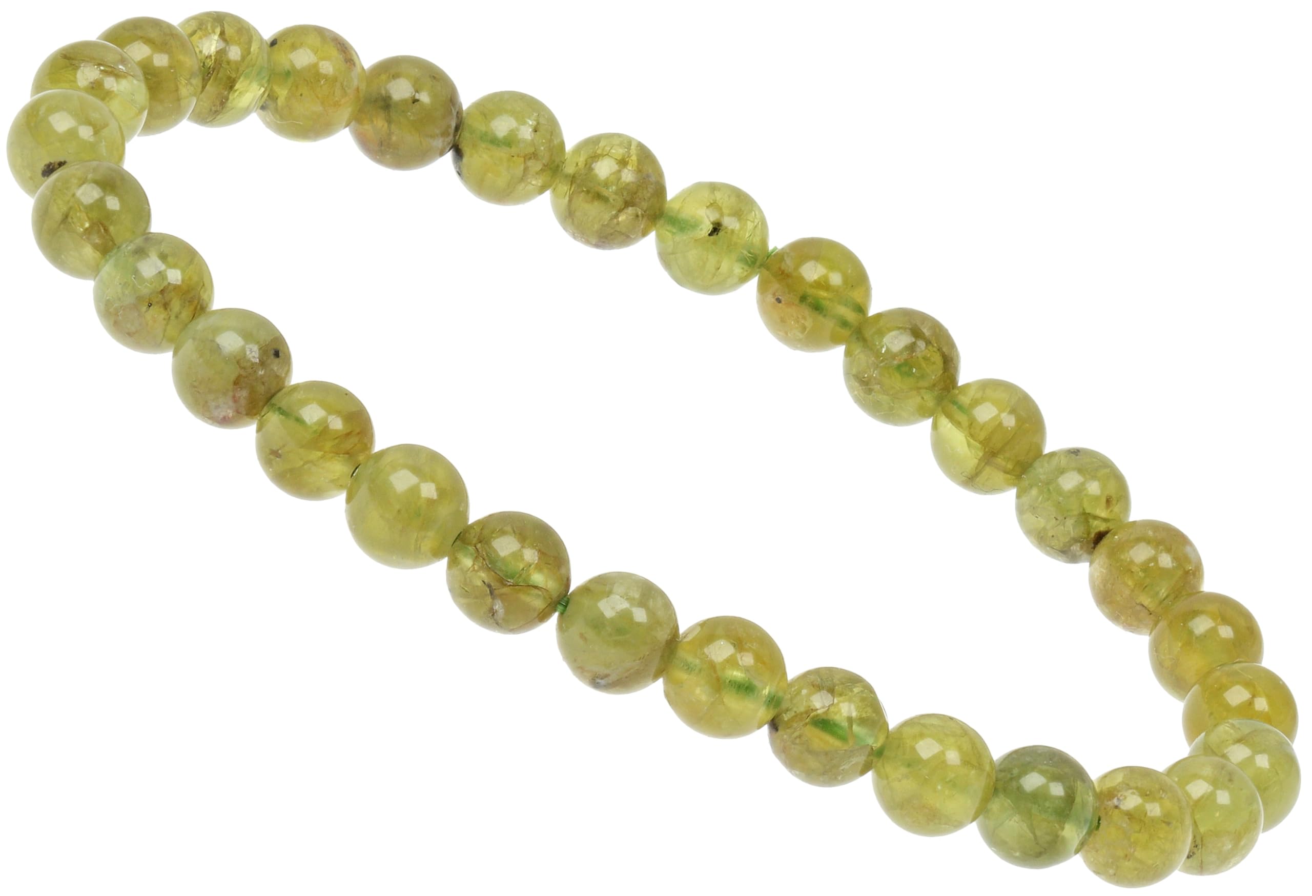 Peridot Armband 6 mm – grüner Edelstein | ELEDORO, kleine deutsche Schmuckmarke: handgefertigt, 6 mm Perlen, 19 cm, elastisch ohne Verschluss