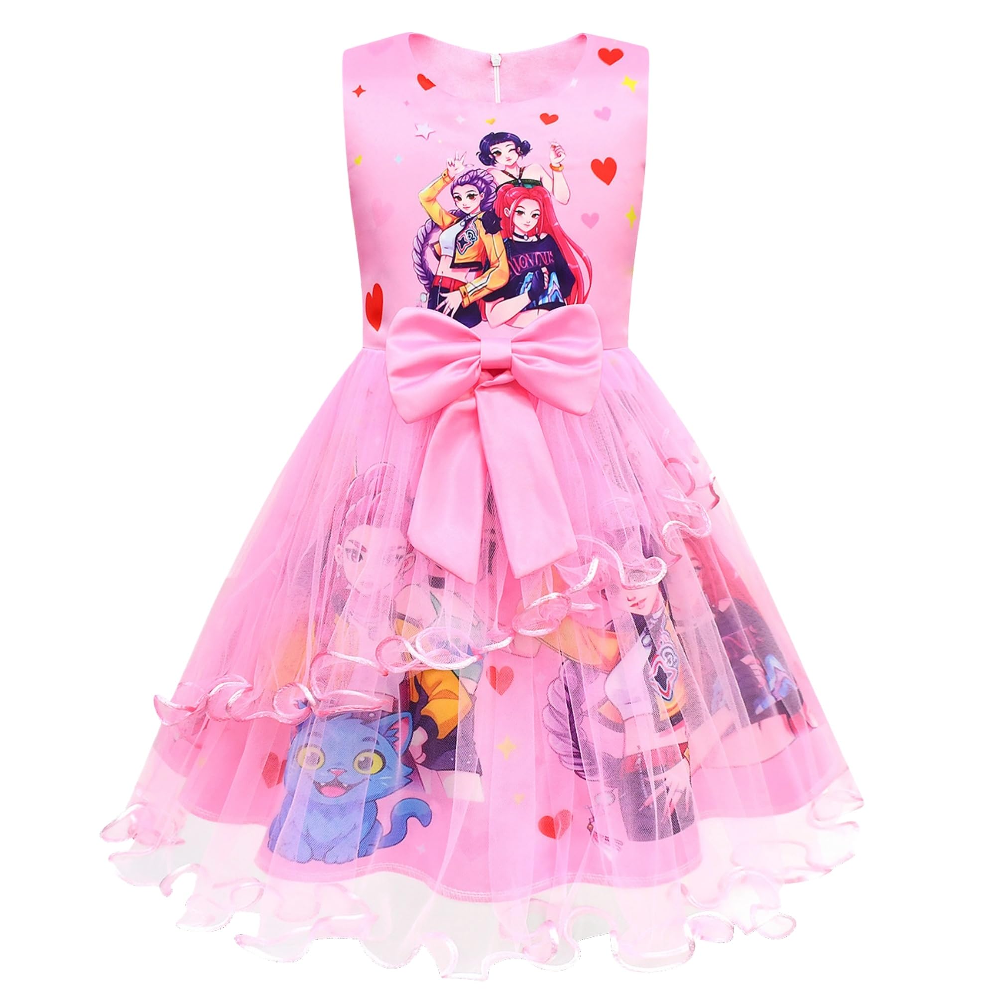 Kids Halloween Cosplay Costume Black Polyester 3 Pcs Set K-pop Fashion Performance Outfit for Girls — view 6