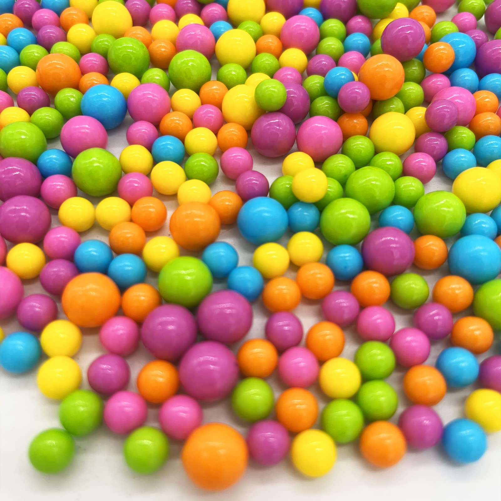 Weraru Edible Pinkycolor Pearl Sugar Sprinkles Candy Baking Edible Cake Decorations Cupcake Toppers Cookie Decorating Celebrations Wedding Shower Party Chirstmas Supplies 120g/ 4.2oz