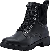 Vepose Women's 916 Ankle Boots, Combat Lace up Booties with Inside Zipper