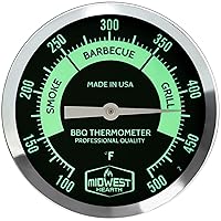 Vista 7 de Termómetro para barbacoa y asador Midwest Hearth para parrilla, pozo, barril de 3" de diámetro (tallo de 4" de longitud, esfera de color)