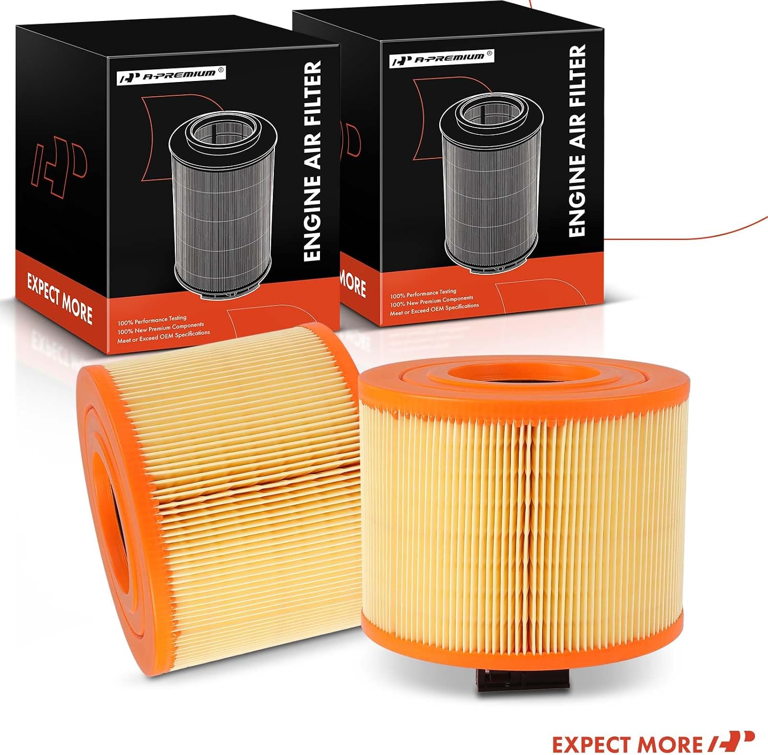 A-Premium Front 2-PC Engine Air Filter Compatible with BMW 325i 2009-2011, 125i 2009-2010, 130i 2006-2010, 2.5L 3.0L, Replace# 13717536006