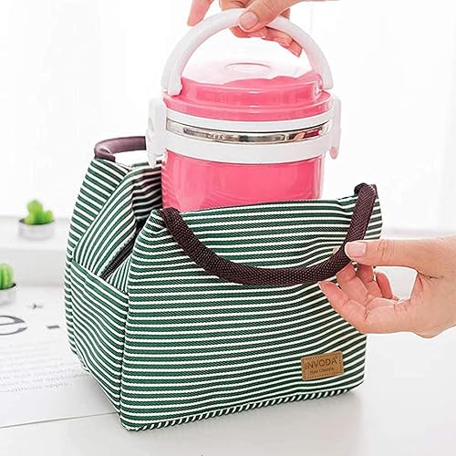 Miniatura 4 de Bolsa de almuerzo plegable para el almuerzo, 4 unidades, reutilizable, contenedor aislado, bolsa de picnic para hombres y mujeres