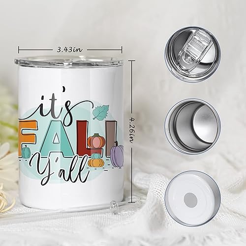 Miniatura 4 de AGH Vasos de vino de sublimación blanca de 10 onzas paquete de 12 vasos rectos de acero inoxidable con tapa deslizante a prueba de salpicaduras y