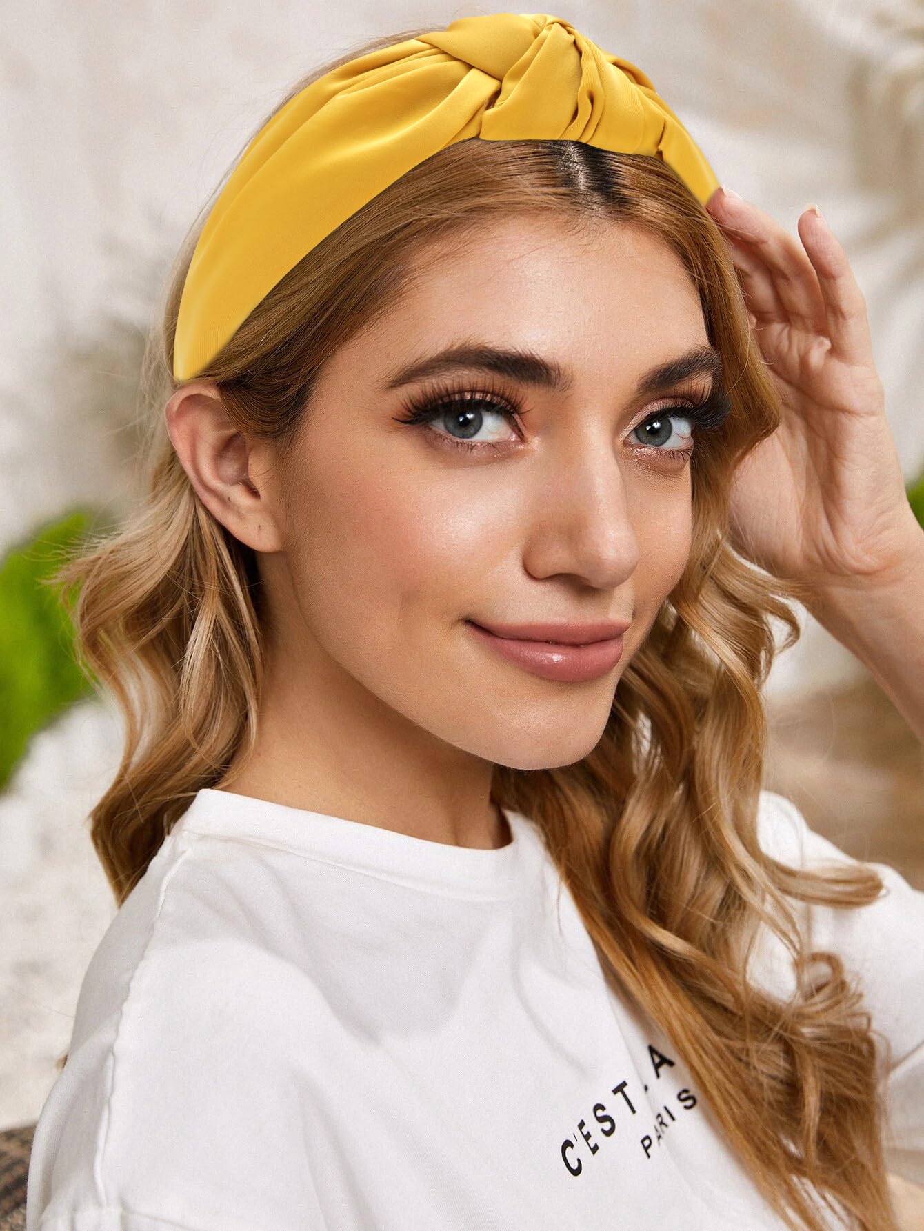 Amazon.com : TOBATOBA Yellow Headband Women Knotted Headband 