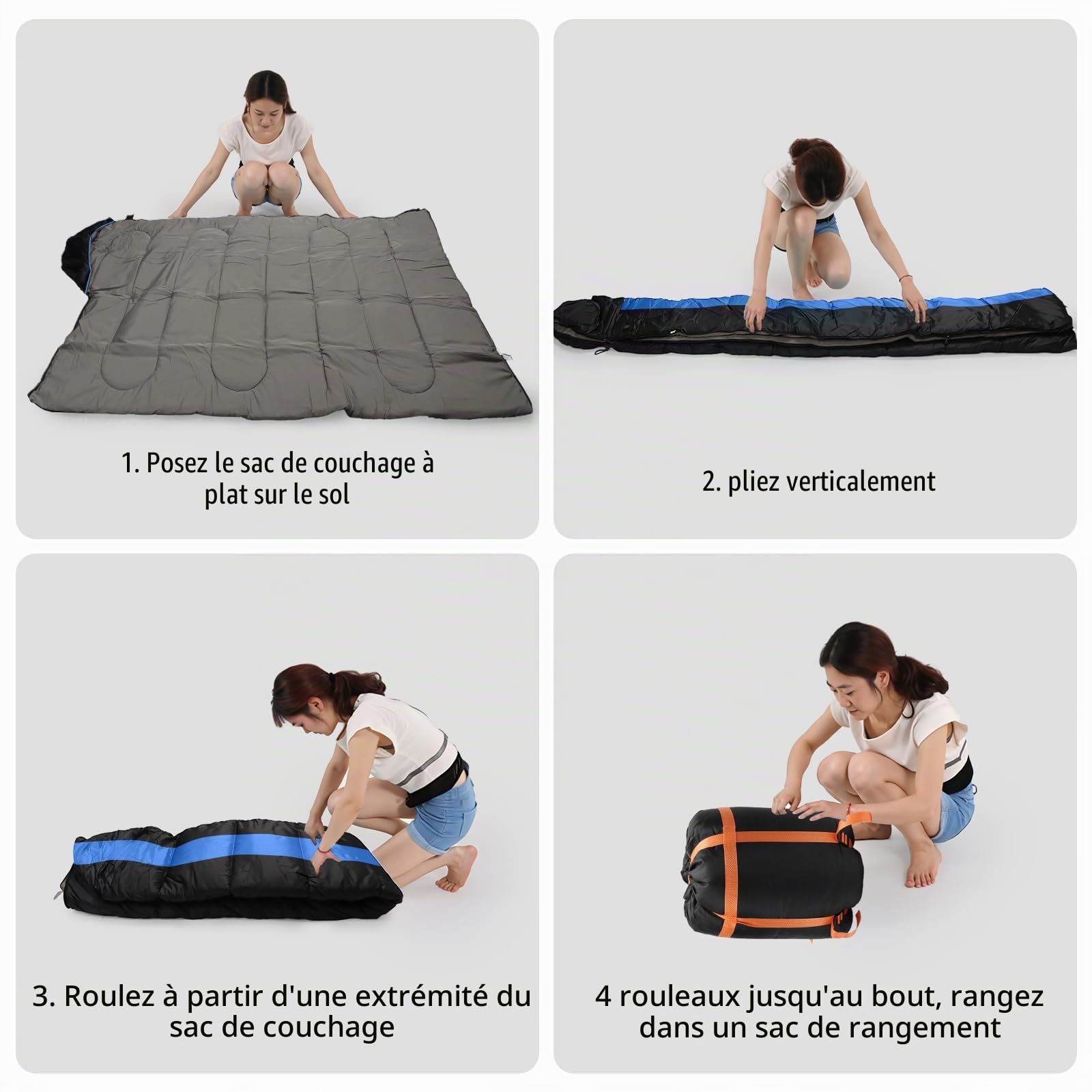 Sac de Couchage Camping en Plein air, Sac de Couchage pour Adultes et Enfants, Imperméable Sacs de Couchage de Damping et Randonnée, Sac Couchage Ultra Léger, Compact Sleeping Bag