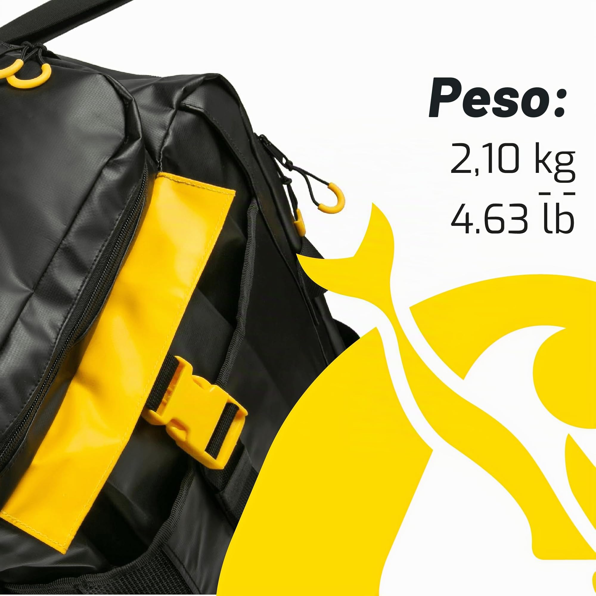 Cressi Megattera Bolsa de Buceo Impermeable en Tarpaulin 500D con Compartimento para Aletas y Bolsillos para Equipo de Buceo, Bolsa Estanca para Buceo, Snorkel, Apnea, Mar y Piscina
