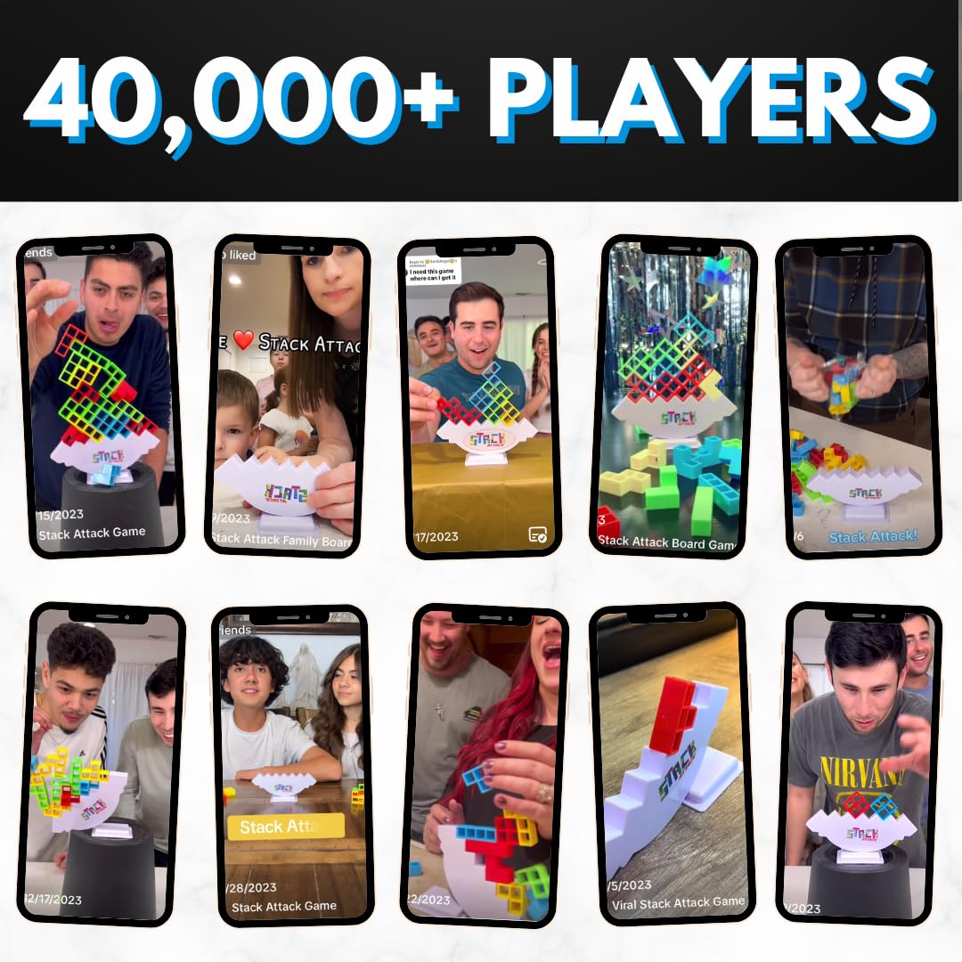 Juego de torre de ataque apilable para niños y adultos, juego de apilamiento de equilibrio familiar
