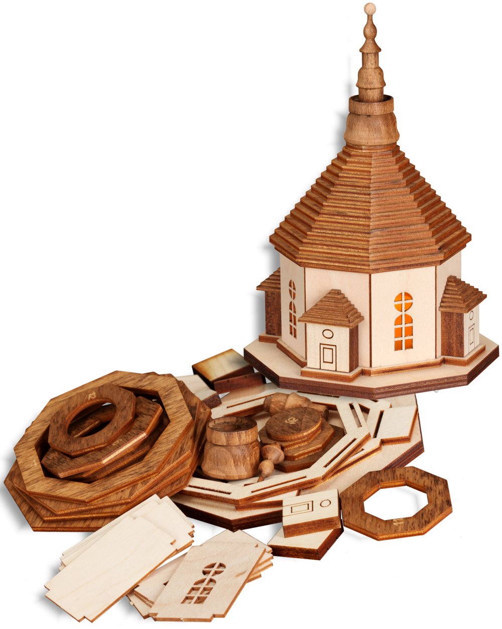 Maquette église de Seiffener en bois pour illuminer vos soirées d'hiver