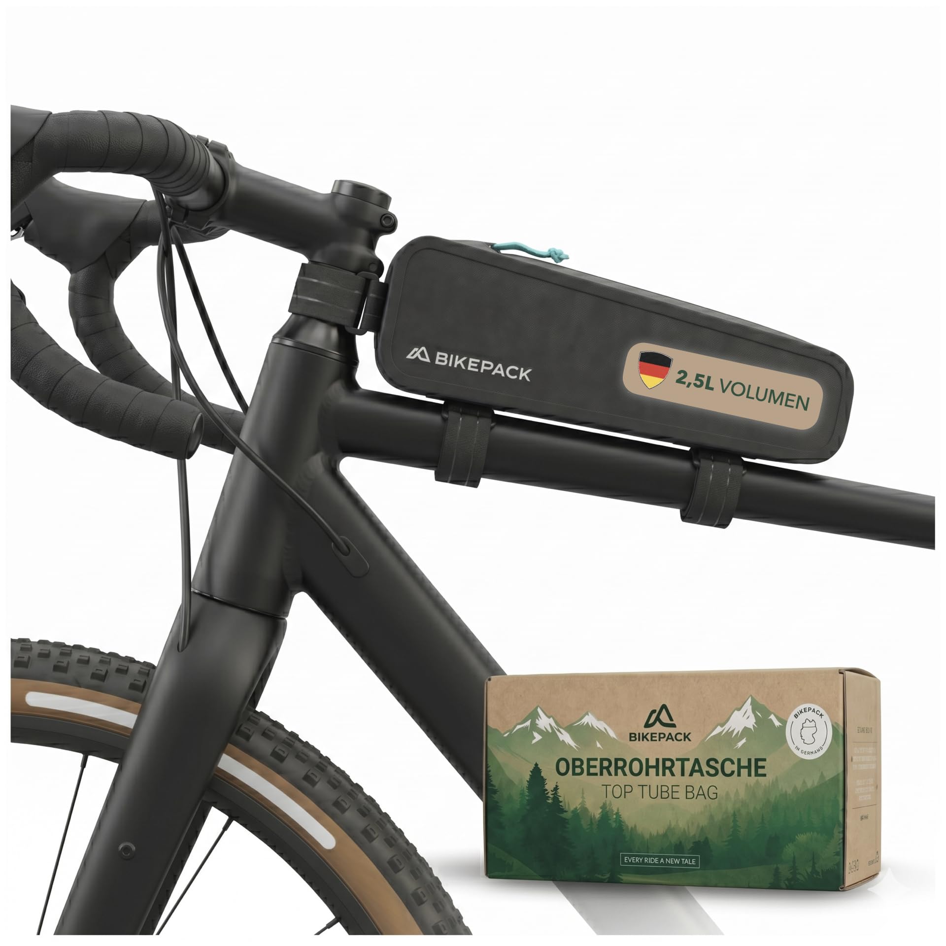 BIKEPACK Oberrohrtasche Fahrrad - Rahmentasche Bikepacking Rennrad Zubehör