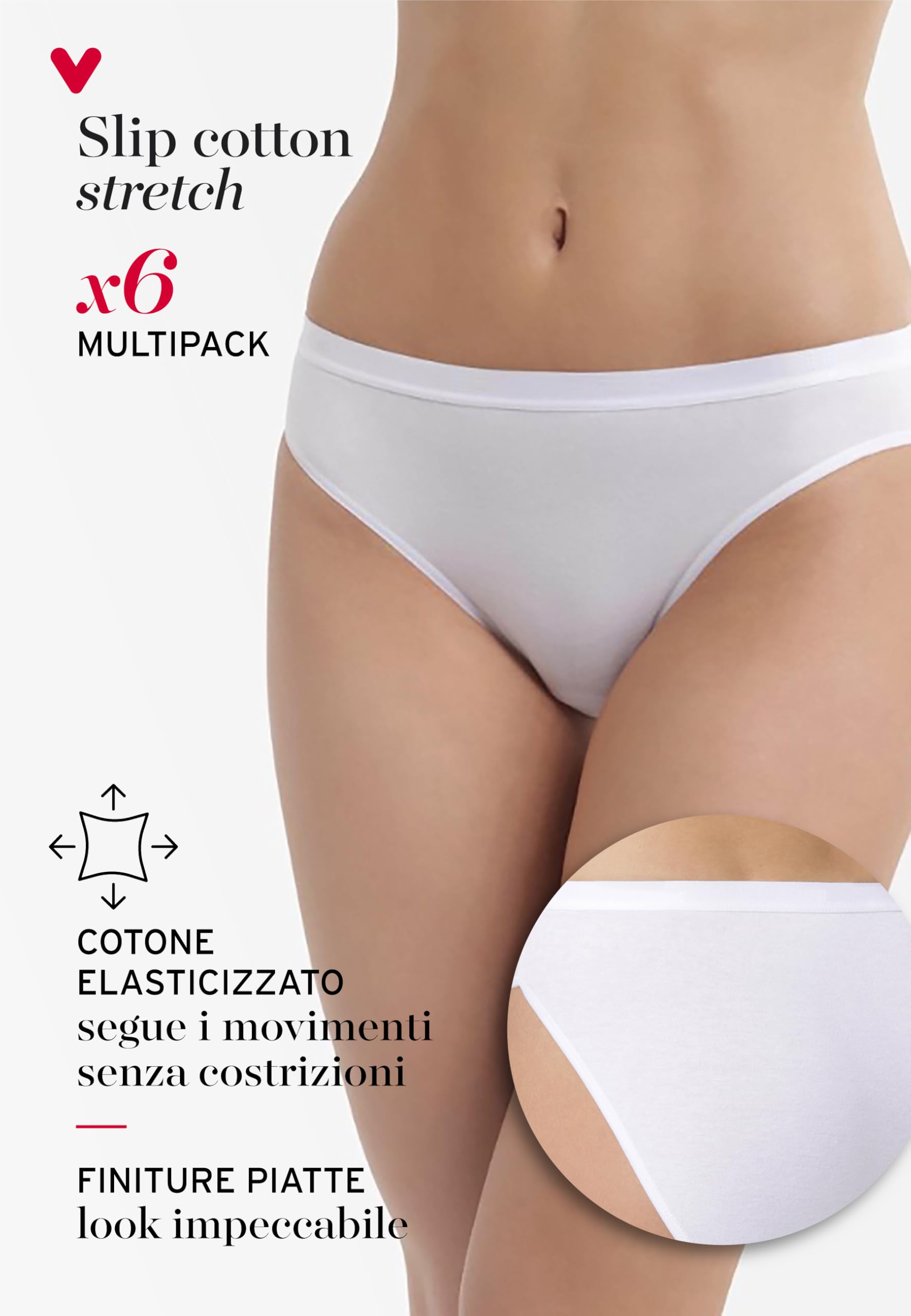 Lovable Mutande da Donna in Cotone Elasticizzato | Pacco da 6 Slip Basic | Morbide e Traspiranti per Comfort Quotidiano | Intimo Donna x6