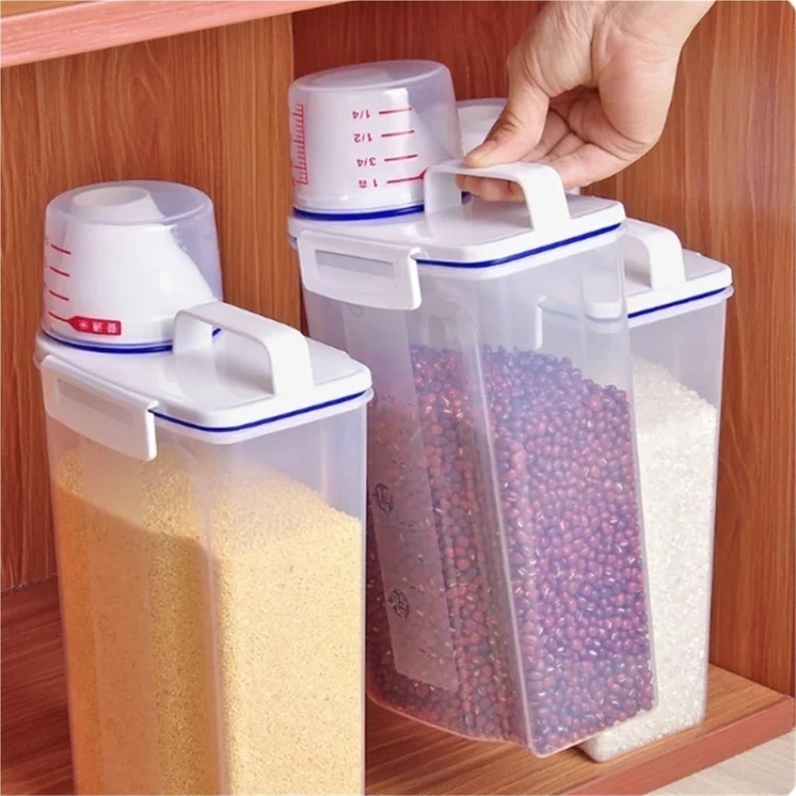 2 pezzi barattolo sigillato portatile di cereali vari scatola portaoggetti da cucina trasparente cibo secchiello for riso snack conservazione del tè Per Biscotti
