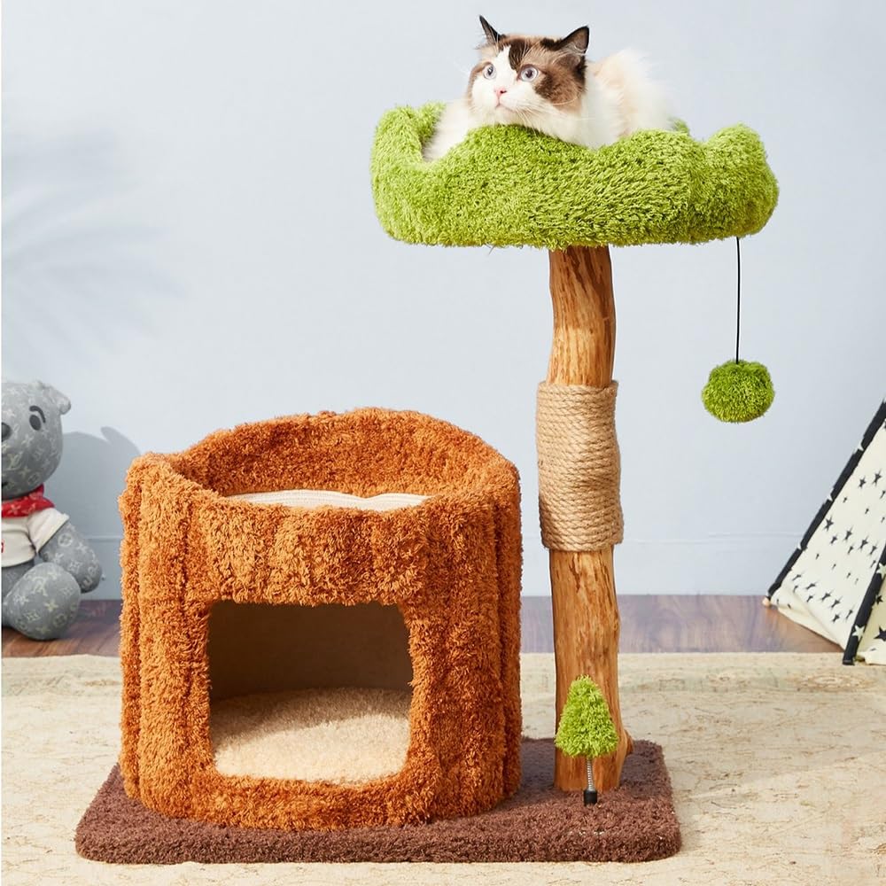 Albero per Gatti - Tiragraffi multilivello for Gatti con tiragraffi, Nido Caldo for Gatti, Giocattoli for Gatti con Pompon Casetta per Gatti(XL)