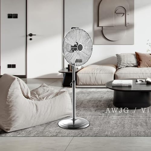 Miniatura 5 de Simple Deluxe Ventilador de pie de 16", alturas ajustables, ocilación horizontal 75°, 3 velocidades de configuración, bajo ruido, ventilador