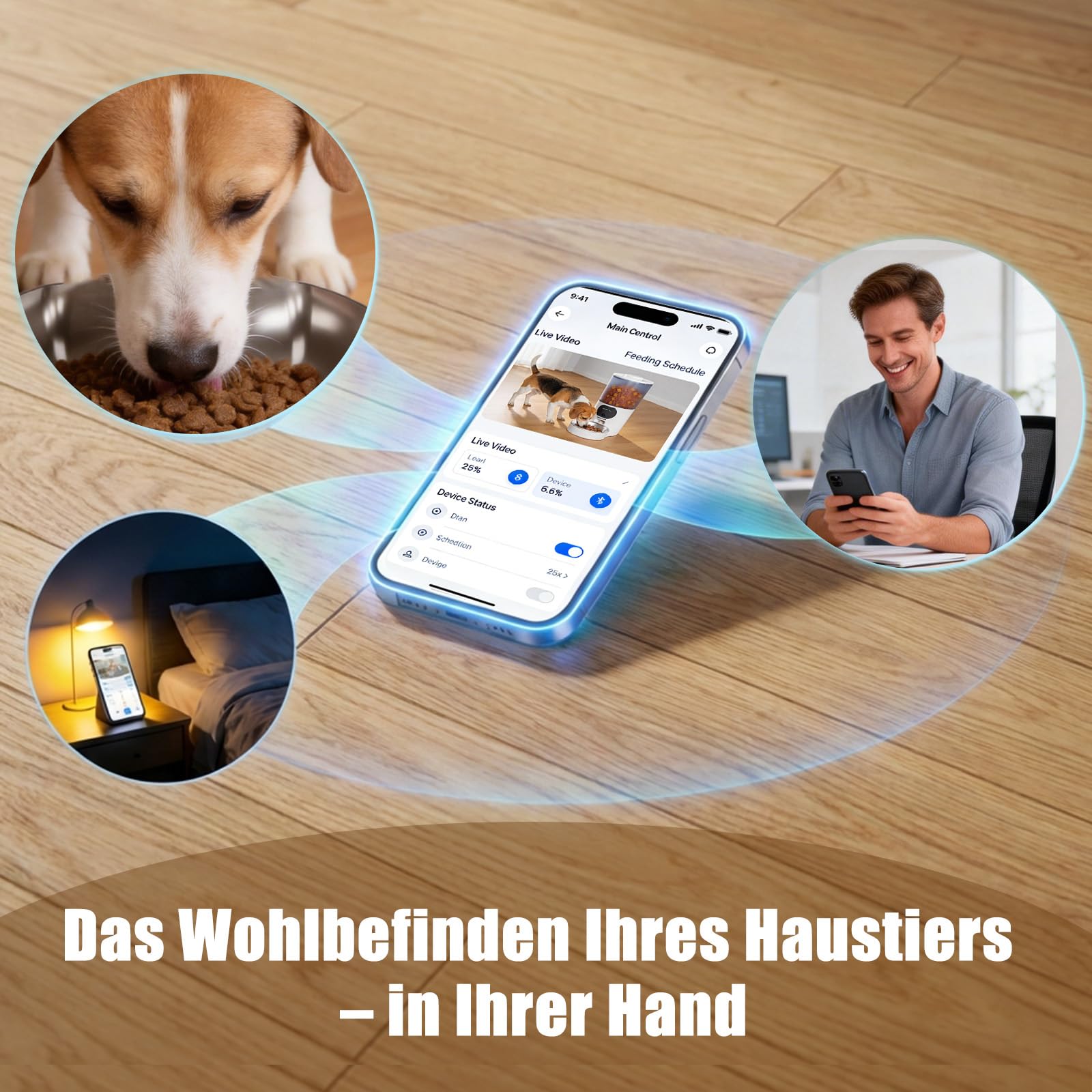 5L Futterautomat Katze mit App Steuerung, Smarter Automatischer Futterspender für Katzen & Hunde, 10s Sprachaufnahme & 2-Wege-Audio, Personalisierter Fütterungsplan, Doppelstromversorgung